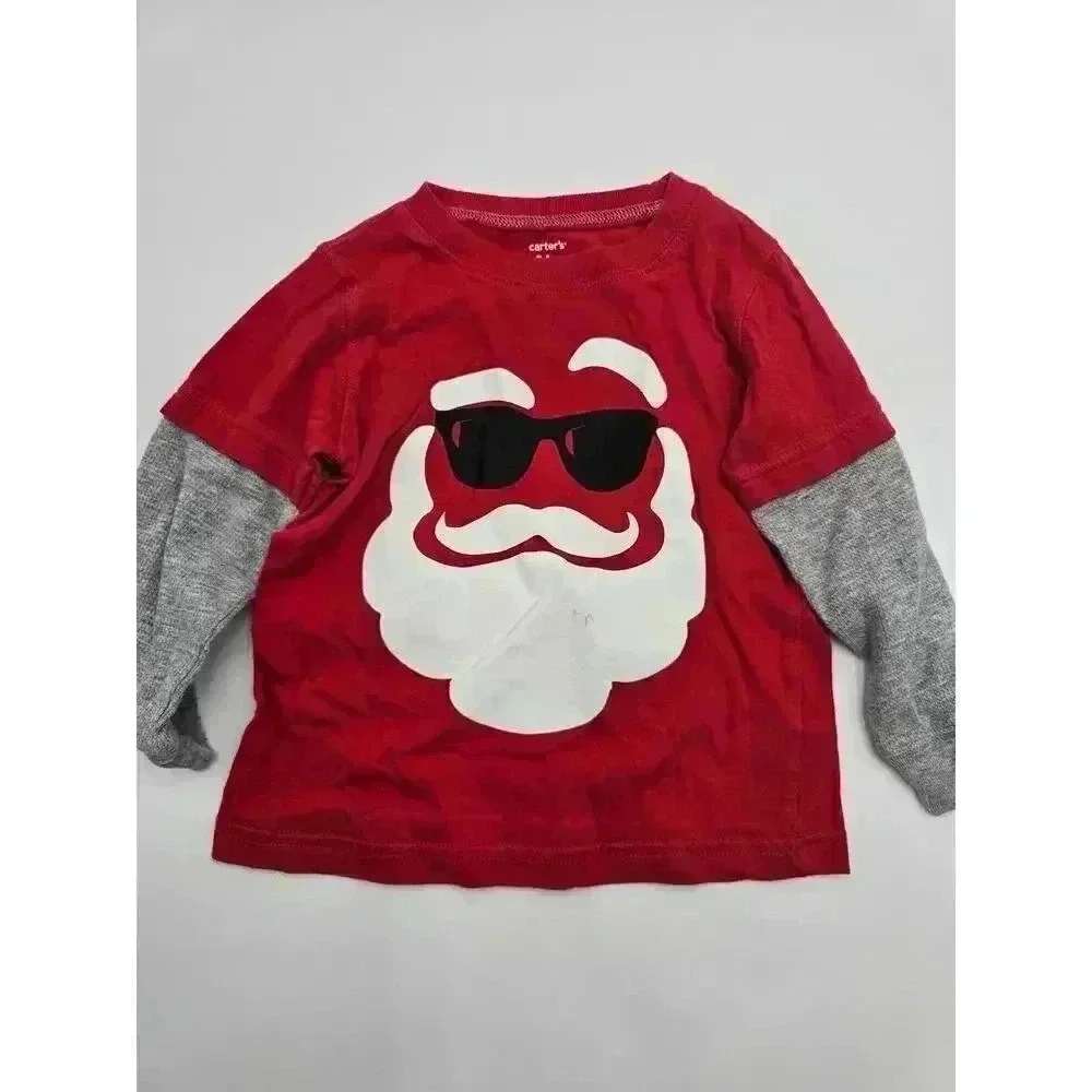 3 Carter's, Old Navy, Disney Boy's  24M/2T Holiday Christmas Long Sleeve Shirts